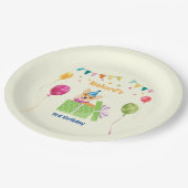 Cute Dog Puppy Thmed Kind Birthday Party Papieren Bordje (Gekanteld)