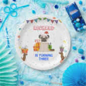 Cute Dog Puppy Thmed Kind Birthday Party Papieren Bordje (Feest)