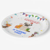 Cute Dog Puppy Thmed Kind Birthday Party Papieren Bordje (Gekanteld)