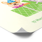 Cute Dog Puppy Thmed Kind Birthday Party Poster (Hoek)