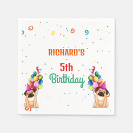 Cute Dog Puppy Thmed Kind Birthday Party Servet