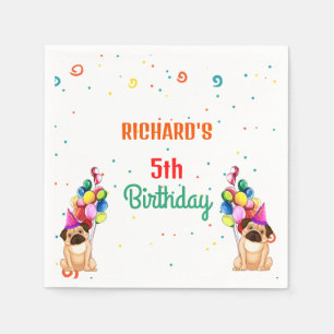 Cute Dog Puppy Thmed Kind Birthday Party Servet