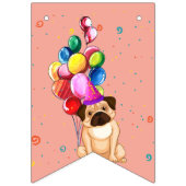 Cute Dog Puppy Thmed Kind Birthday Party Vlaggetjes (Eerste vlag)