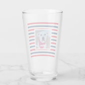 Cute Dog Red White Blue Stripes Patriottic Photo Glas (Achterkant)