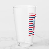Cute Dog Red White Blue Stripes Patriottic Photo Glas (Rechts)