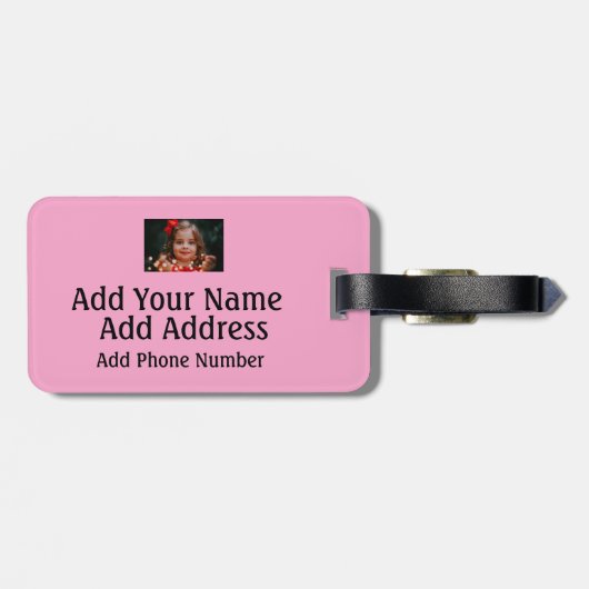 Cute Dog Reisbare afbeelding Aanpasbare Foto Bagagelabel (Achterkant horizontaal)