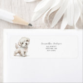 Cute Dog Return Address Etiket (Insitu)