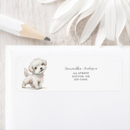 Cute Dog Return Address Etiket (Insitu)