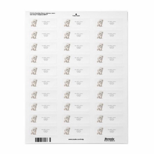 Cute Dog Return Address Etiket (Full Sheet)