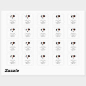 Cute Dog Return Address Vierkante Sticker (Vel)