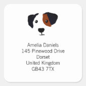 Cute Dog Return Address Vierkante Sticker (Voorkant)
