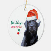 Cute Dog Santa Dog Pet Black Labrador Keramisch Ornament (Links)