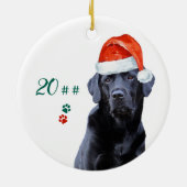 Cute Dog Santa Dog Pet Black Labrador Keramisch Ornament (Achterkant)