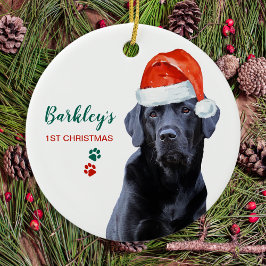 Cute Dog Santa Dog Pet Black Labrador Keramisch Ornament