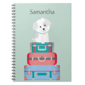 Cute Dog Sat on Suitcases Personated Notitieboek (Voorkant)