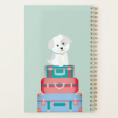 Cute Dog Sat on Suitcases Personated Planner (Achterkant)