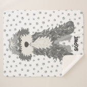 Cute Dog Sherpa Deken (Voorkant (horizontaal))
