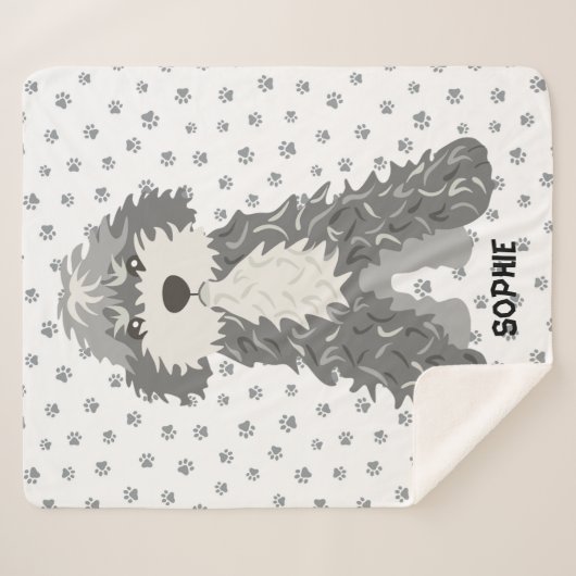 Cute Dog Sherpa Deken (Voorkant (horizontaal))