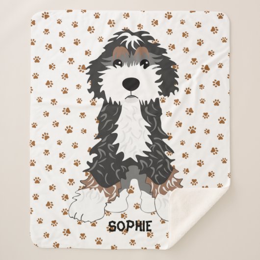 Cute Dog Sherpa Deken (Voorkant)