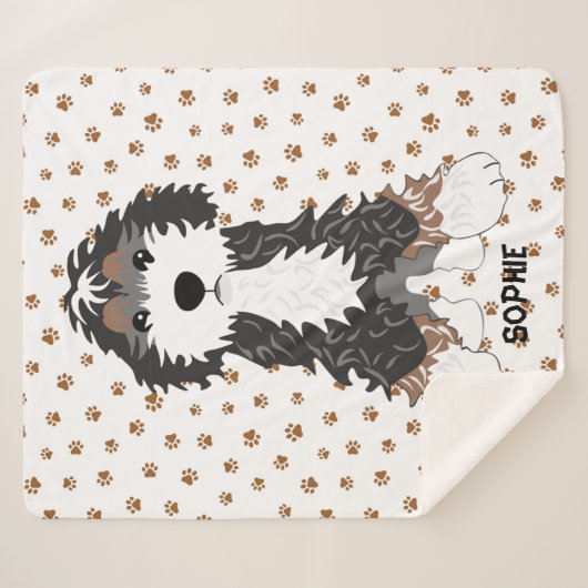Cute Dog Sherpa Deken (Voorkant (horizontaal))