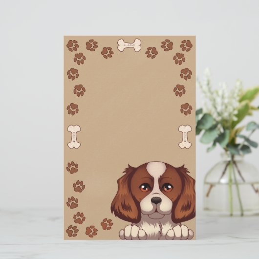 Cute Dog Stationery Briefpapier (Staand voorkant)