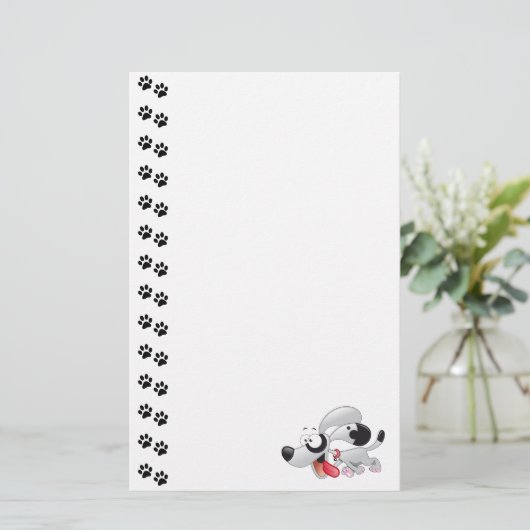 Cute Dog Stationery Briefpapier (Staand voorkant)