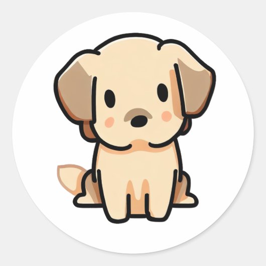 Cute Dog Sticker (Voorkant)