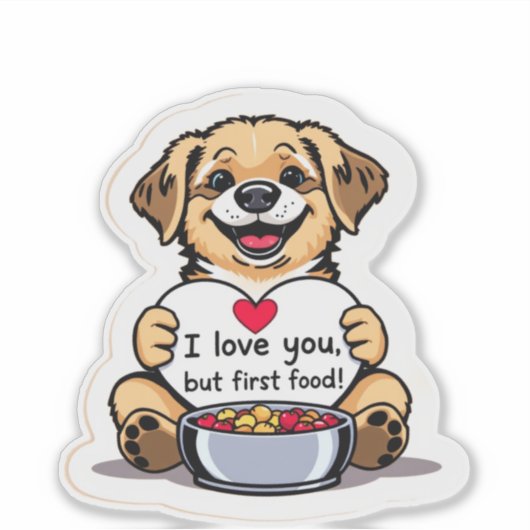 Cute Dog Sticker (Voorkant)