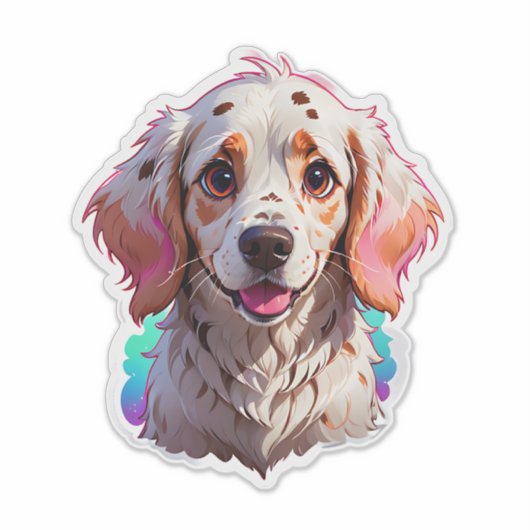 Cute Dog Sticker (Voorkant)