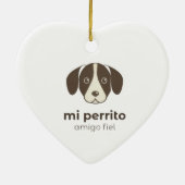 Cute Dog stickers Keramisch Ornament (Achterkant)