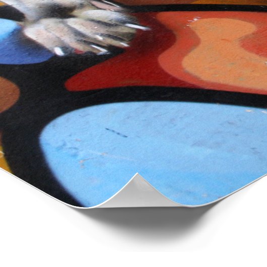 Cute Dog Street Art van Las Palmas Poster (Hoek)