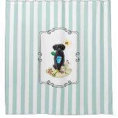 Cute Dog - Summer Beach Black Labrador Retriever Douchegordijn (Voorkant)