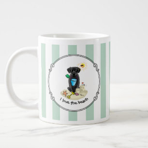 Cute Dog - Summer Beach Black Labrador Retriever Grote Koffiekop