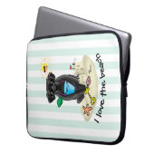 Cute Dog - Summer Beach Black Labrador Retriever Laptop Sleeve (Voorkant Links)