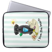 Cute Dog - Summer Beach Black Labrador Retriever Laptop Sleeve (Voorkant)