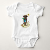 Cute Dog Summer Beach Chocolate Labrador Retriever Romper (Voorkant)