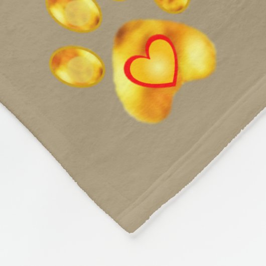 Cute Dog, Sunflower and Gold Paws Fleece Blanket (Hoek)