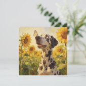 Cute Dog Sunflower Birthday Any Occasion Card (Staand voorkant)