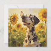 Cute Dog Sunflower Birthday Any Occasion Card (Voorkant)