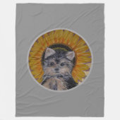 Cute Dog, Sunflower on Silver Grey Fleece Deken (Voorkant)
