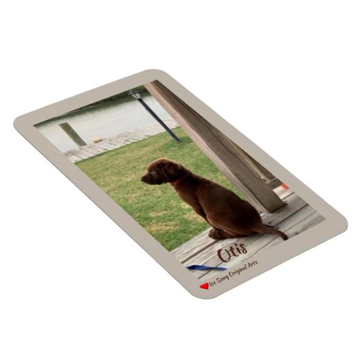 Cute Dog Survey Backyard and Creek Magneet (Rechterzijde)