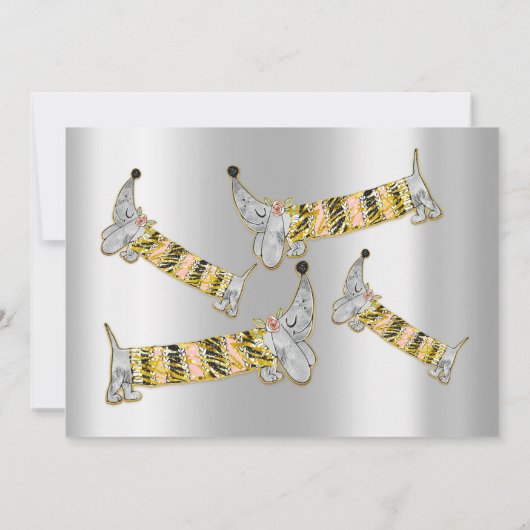 Cute Dog Sweet 16th Birthday Party Kaart (Achterkant)