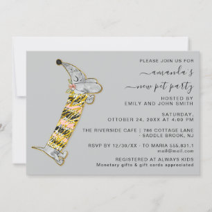 Cute Dog Sweet New Pet Party House Party Grey Kaart