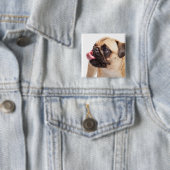 Cute Dog-toets 1 Vierkante Button 5,1 Cm (In situ)