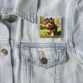 Cute Dog-toets 5 Vierkante Button 5,1 Cm (In situ)