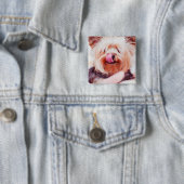 Cute Dog-toets 8 Vierkante Button 5,1 Cm (In situ)