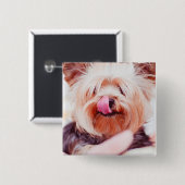 Cute Dog-toets 8 Vierkante Button 5,1 Cm (Voorkant /achterkant)