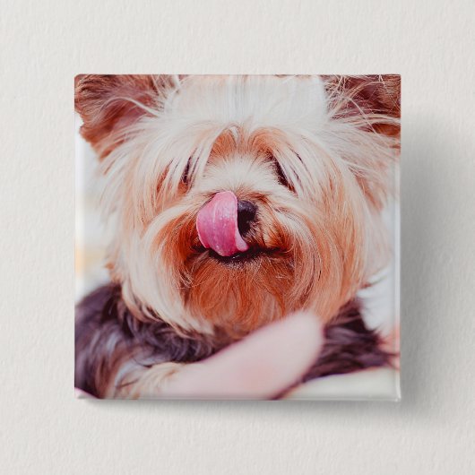 Cute Dog-toets 8 Vierkante Button 5,1 Cm (Voorkant)