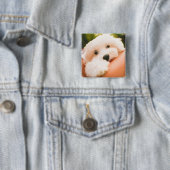 Cute Dog-toets 9 Vierkante Button 5,1 Cm (In situ)