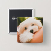 Cute Dog-toets 9 Vierkante Button 5,1 Cm (Voorkant /achterkant)